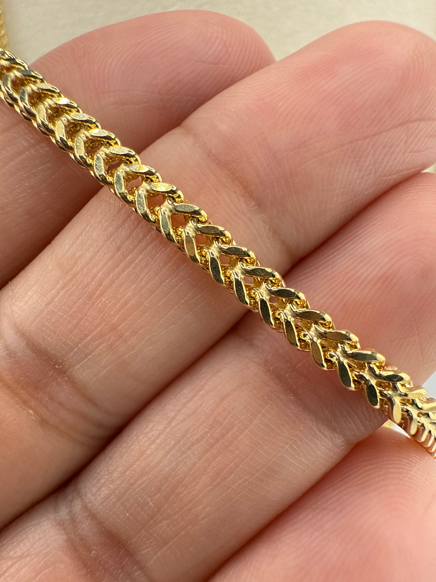 14k Gold Franco Chain - 23.5 inches - Semi-Solid