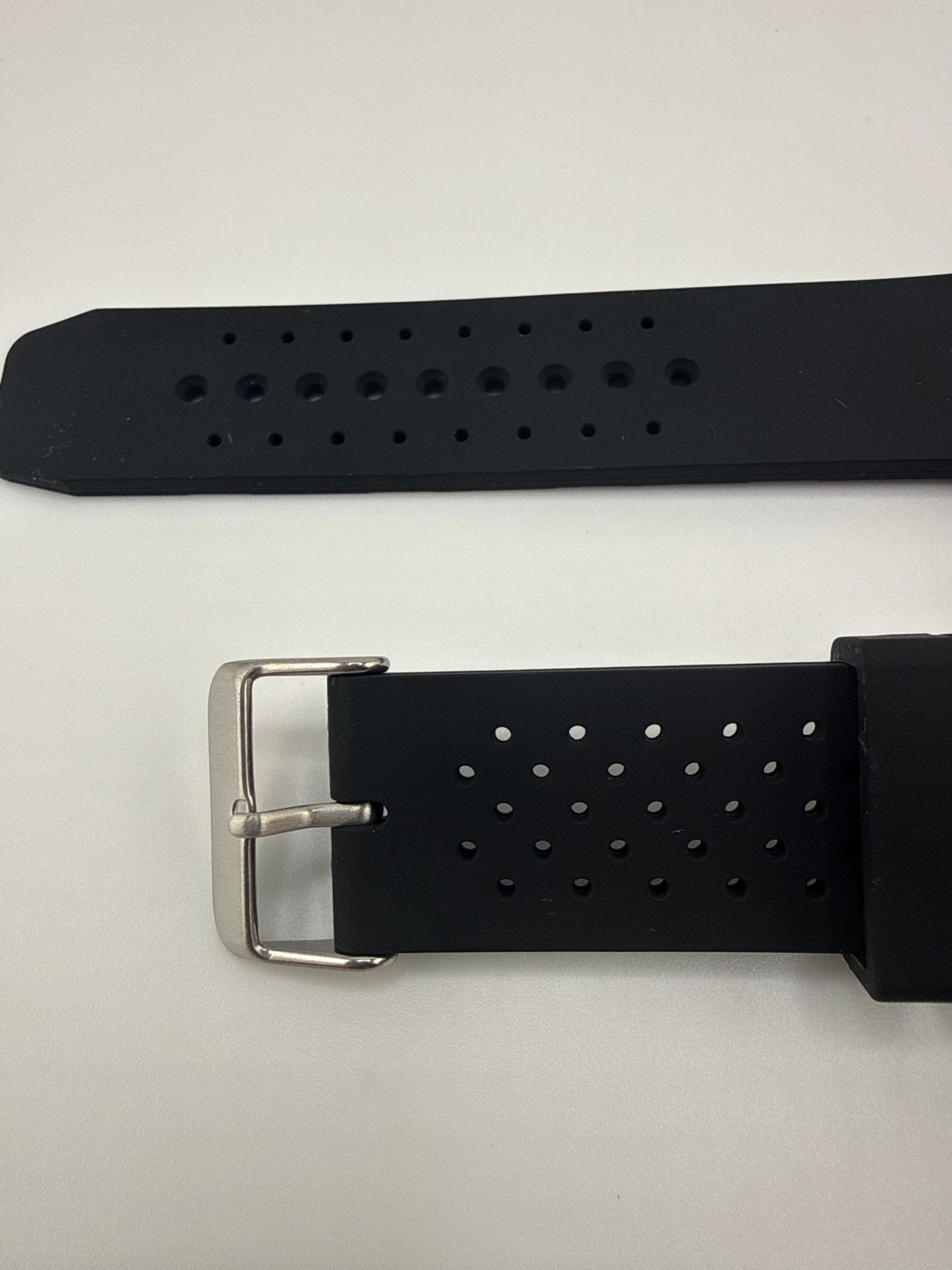 Black Casio-Style Silicone Rubber Stainless Steel Buckle