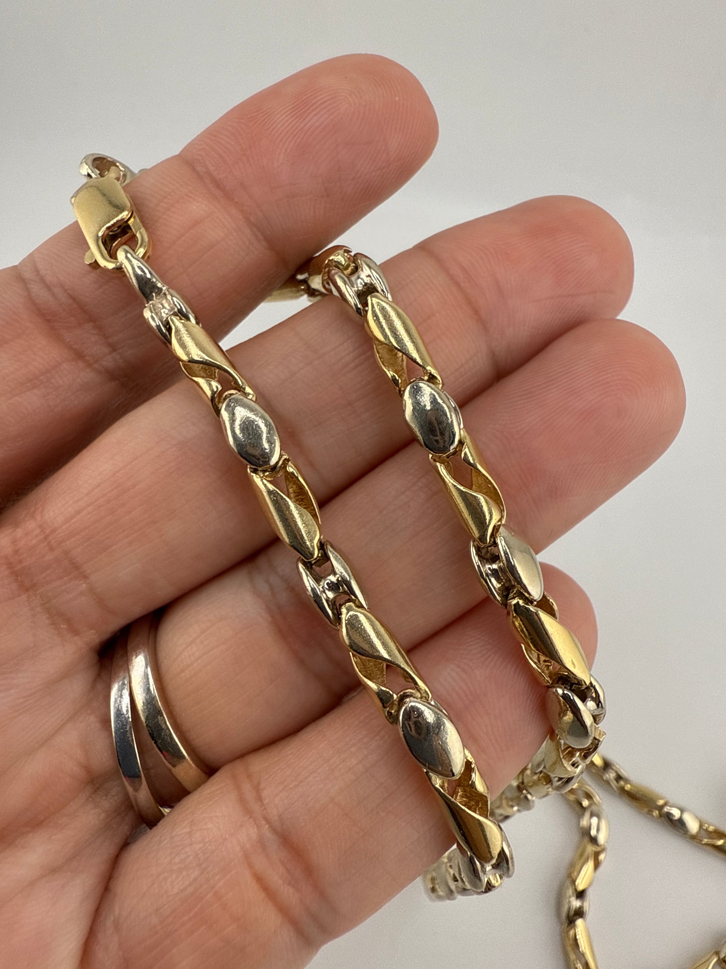14k Two-toned Link Chain, 28.5inches