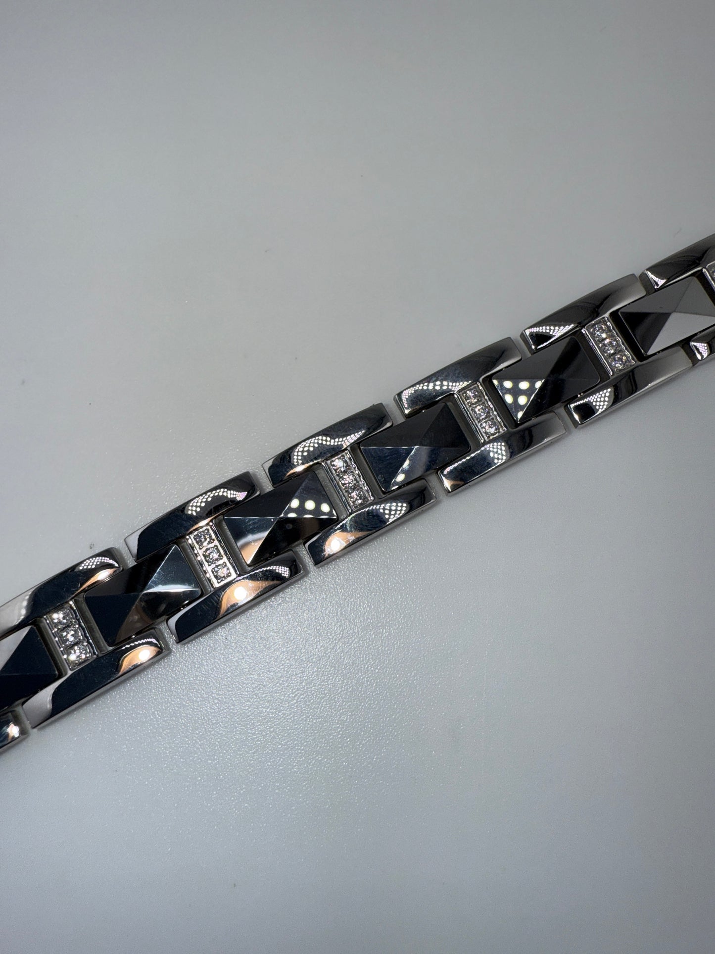Magnetic Tungsten Bracelet with Zirconia