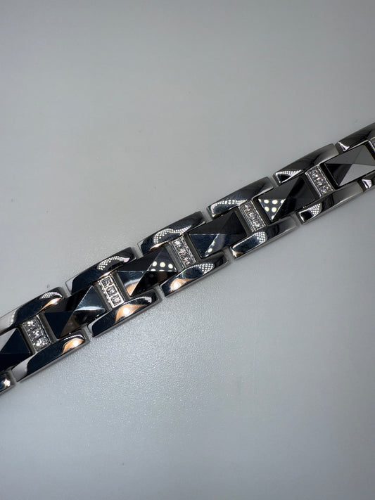 Magnetic Tungsten Bracelet with Zirconia