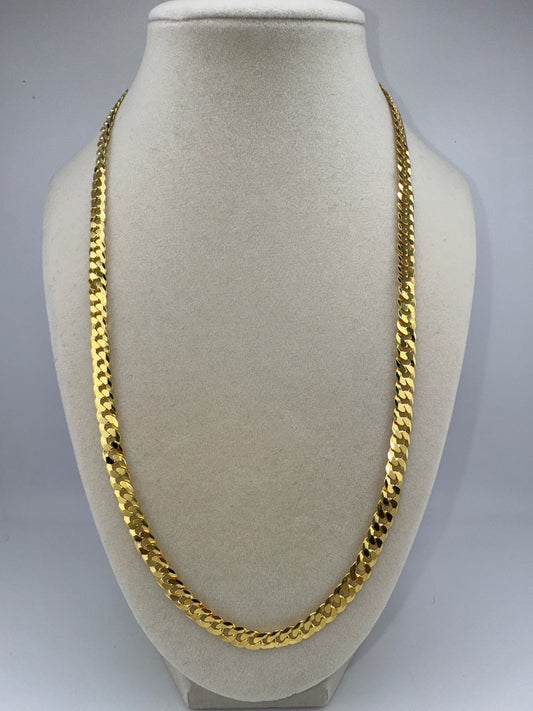 Sterling Silver 22inch 6mm Cuban Chain - Gold Plated