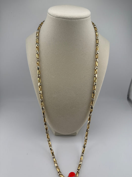 14k Two-toned Link Chain, 28.5inches