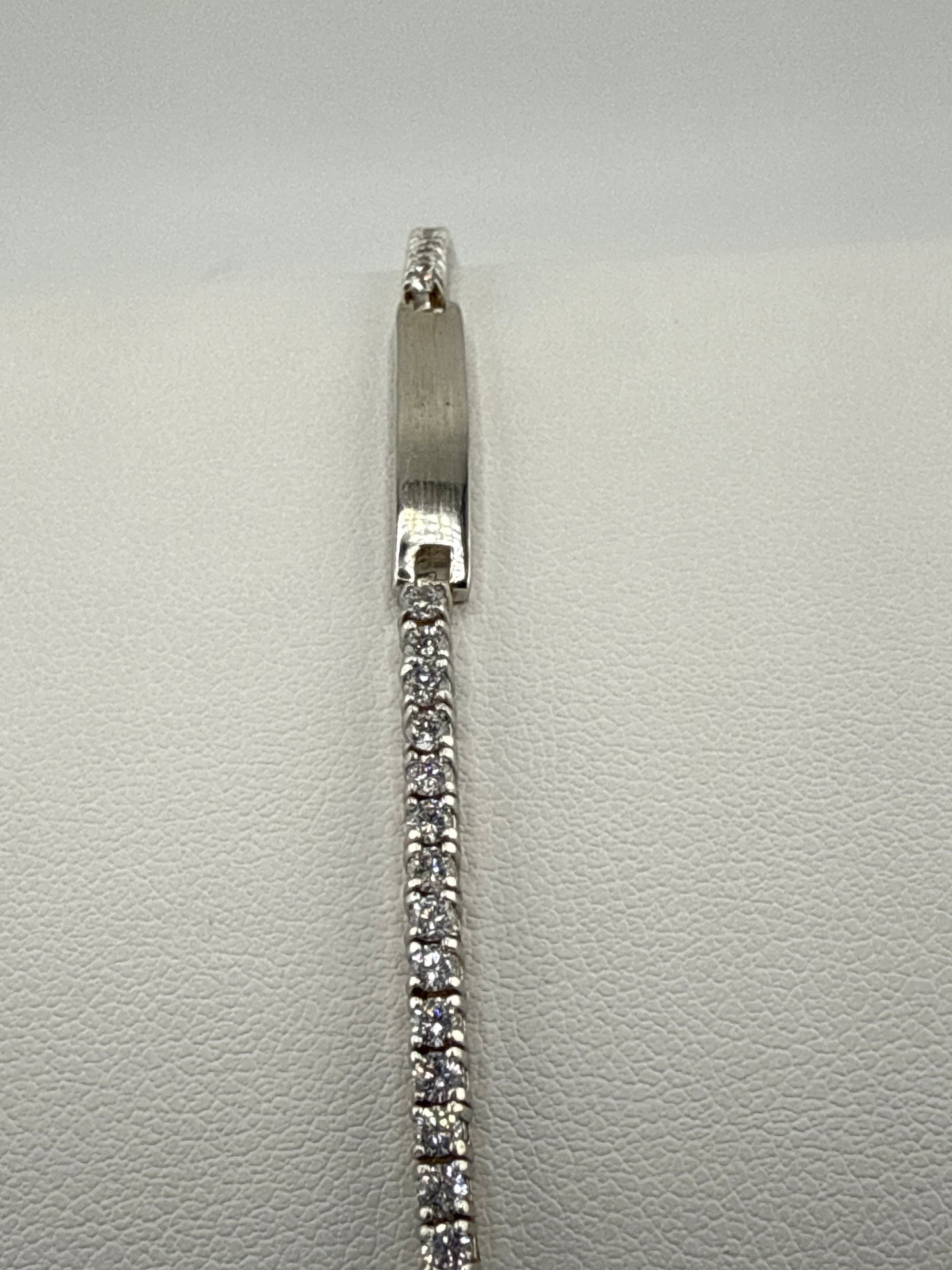 Sterling Silver Zirconia ID Tennis Bracelet