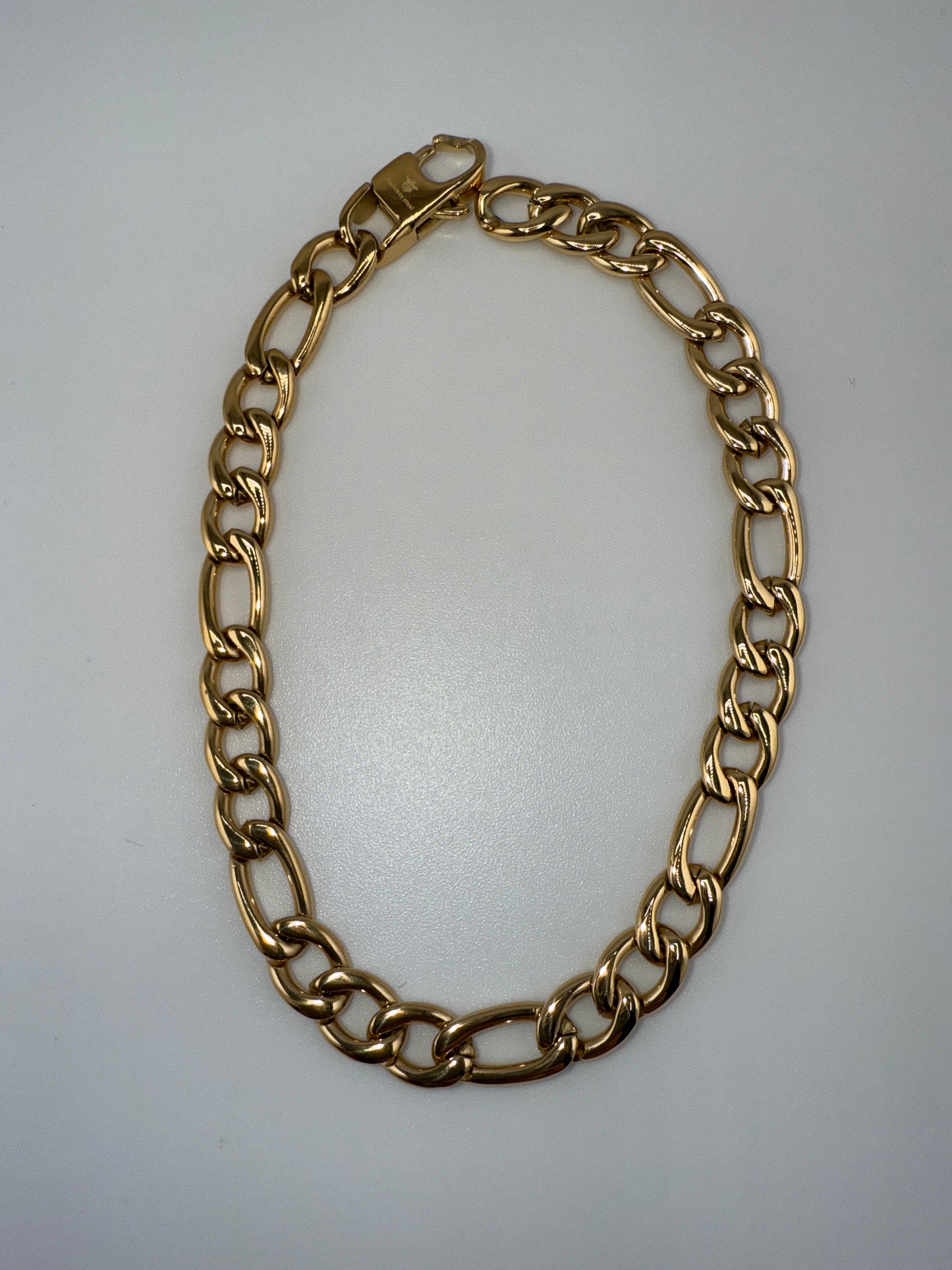 Stainless Steel 6mm Figaro Chain Bracelet - Gold Plated