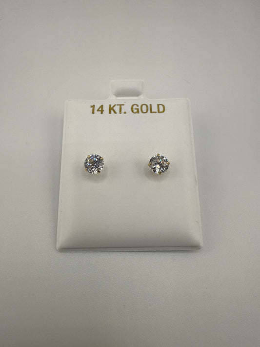 Baby earrings, zirconia, circle stone
