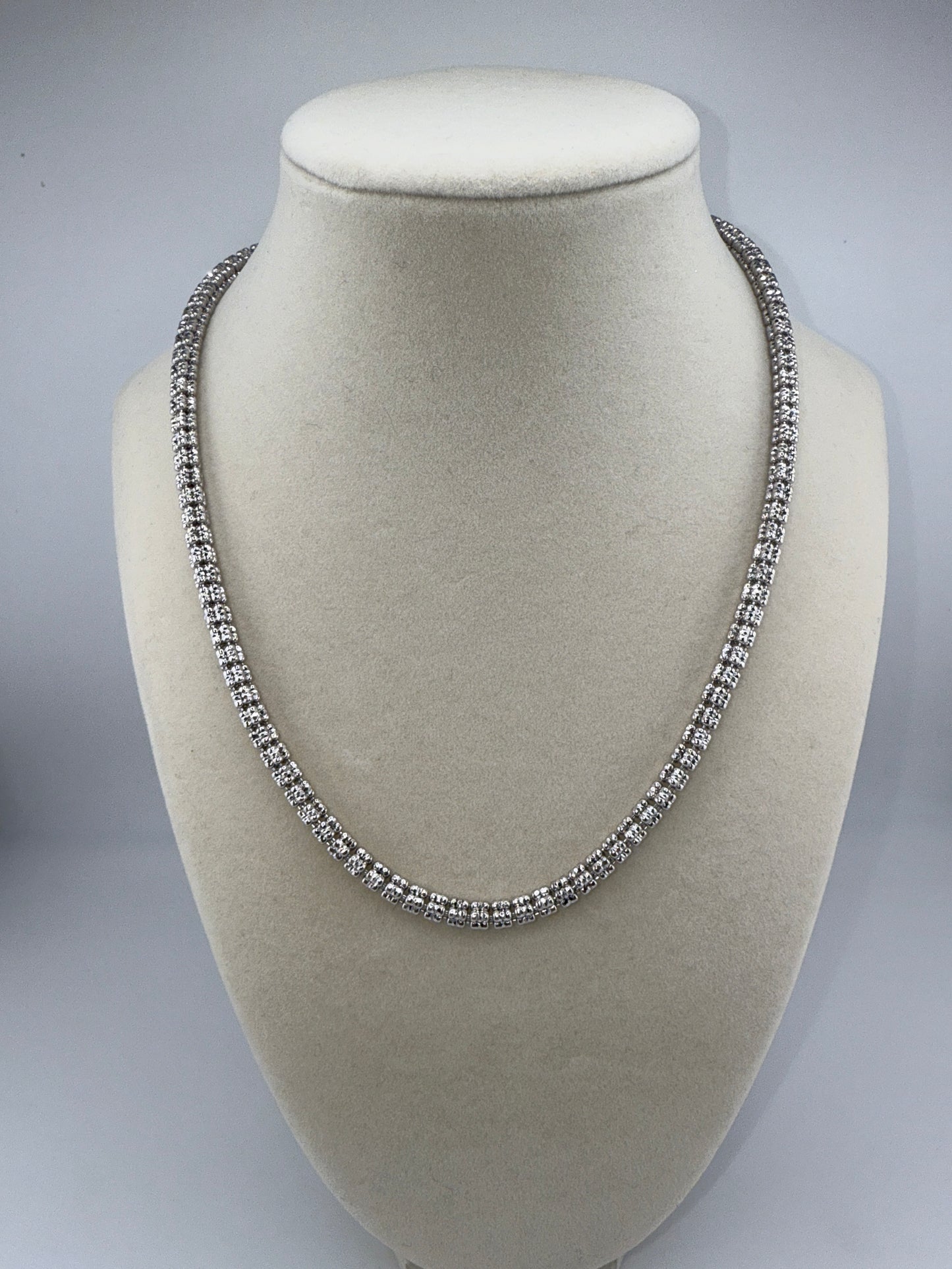 Sterling Silver 18inch 5mm D-C Ice Chain - Rhodium Plated