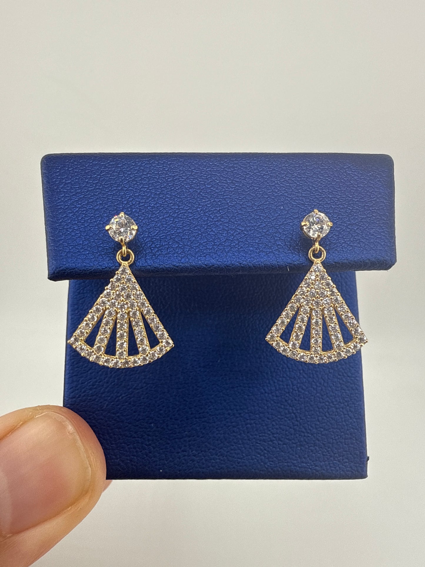 14k Gold and Zirconia Post Earrings