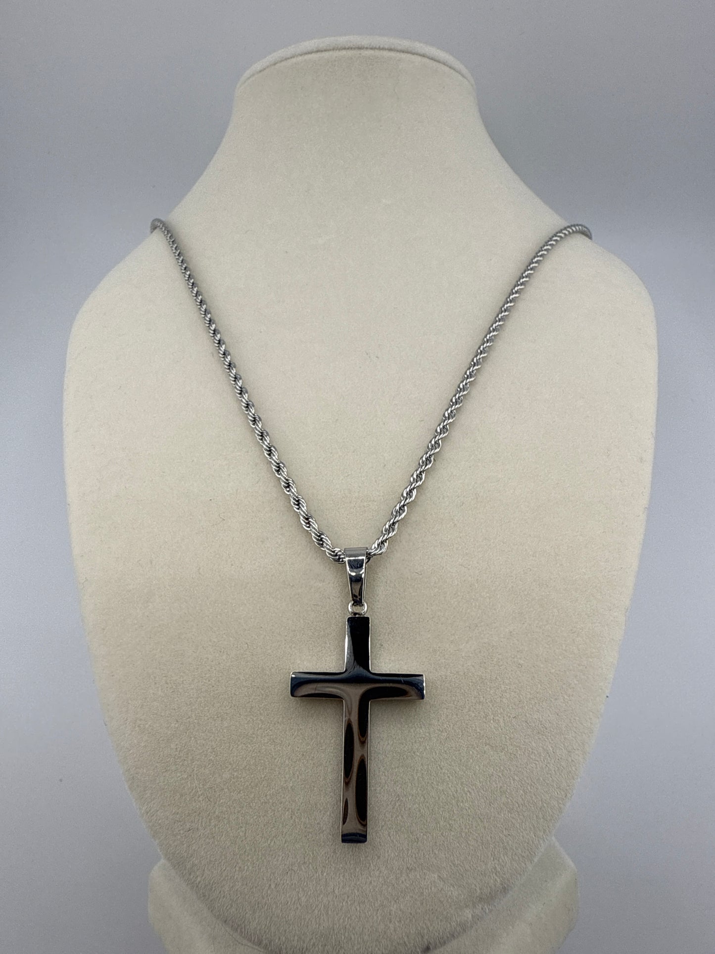 Stainless Steel Polished Cross Necklace