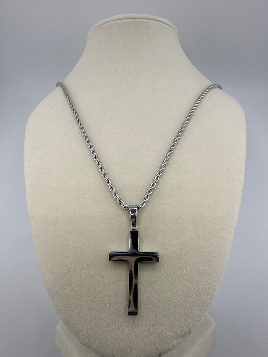 Stainless Steel Polished Cross Necklace