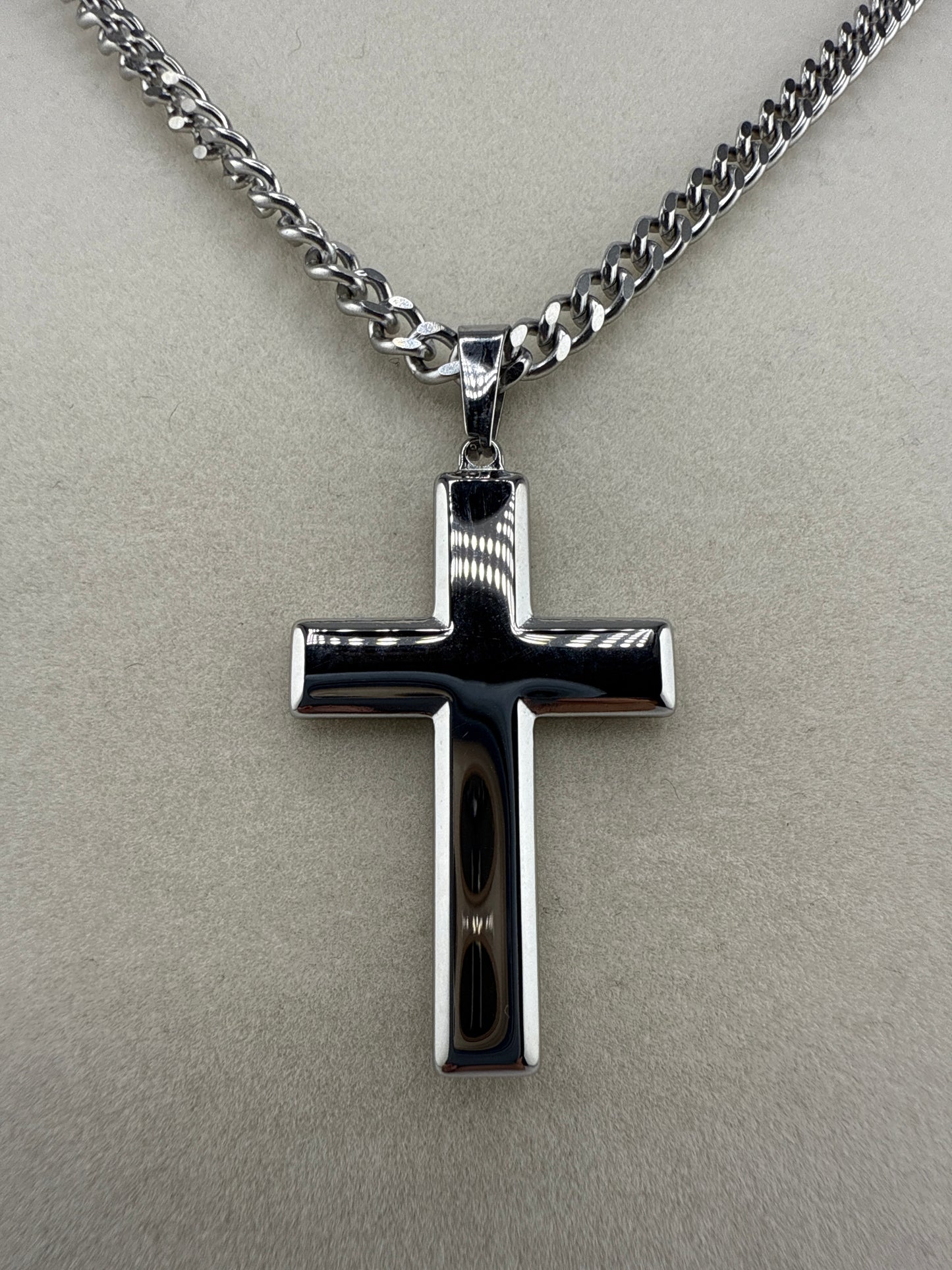 Stainless Steel Polished Cross Necklace