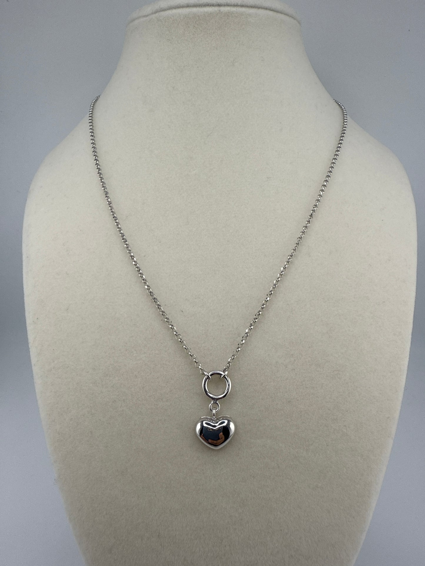 Sterling Silver, Heart Necklace