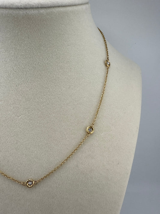 14k gold diamond necklace | 0.90ct diamonds, 16inch length