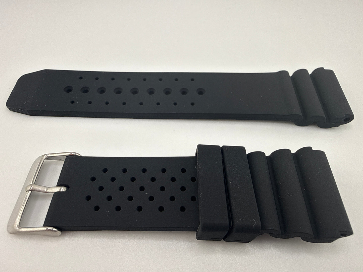 Black Casio-Style Silicone Rubber Stainless Steel Buckle