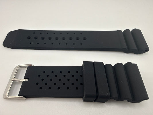 Black Casio-Style Silicone Rubber Stainless Steel Buckle