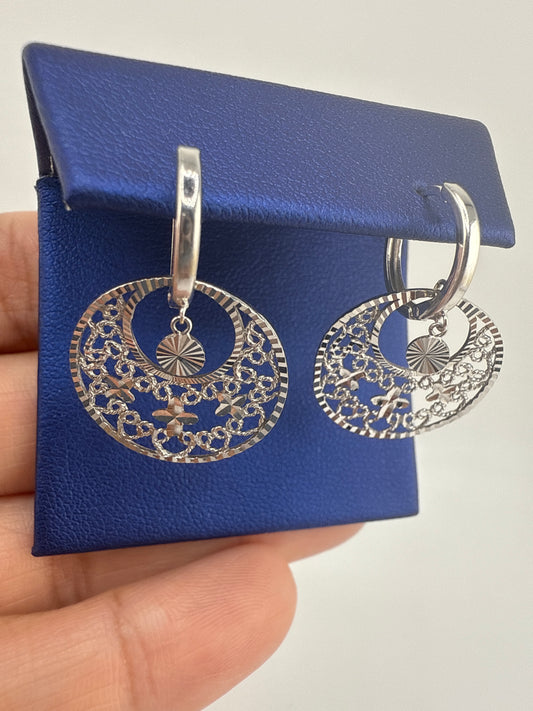 14k White Gold Post Earrings