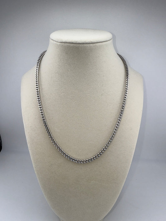 Sterling Silver 18inch 3mm Franco Chain - Rhodium Plated