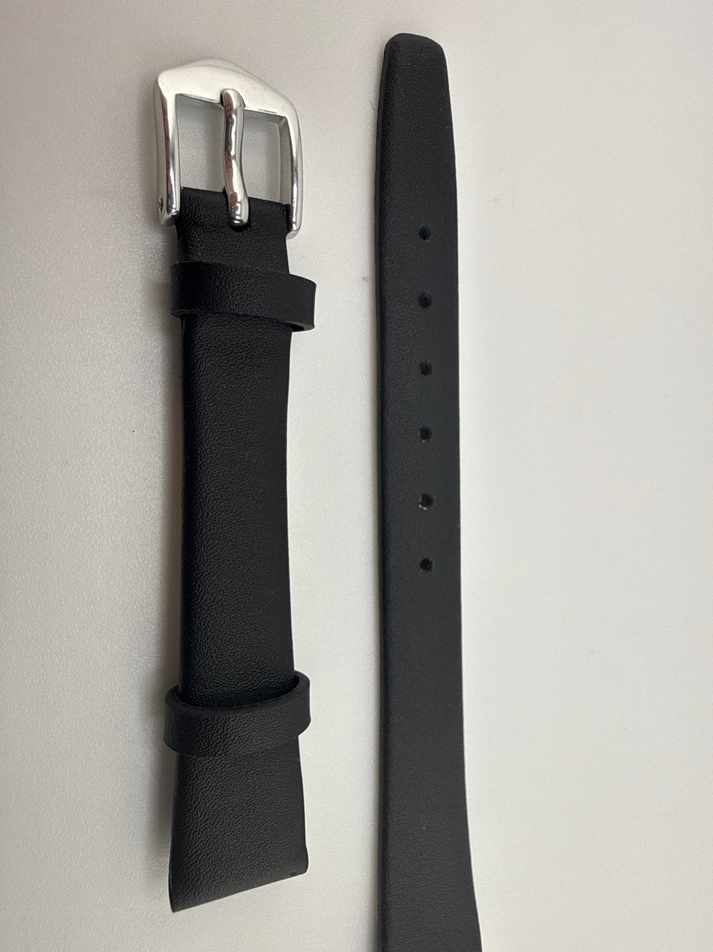 Gilden Black Classic Calfskin Silver-tone Buckle Watchband