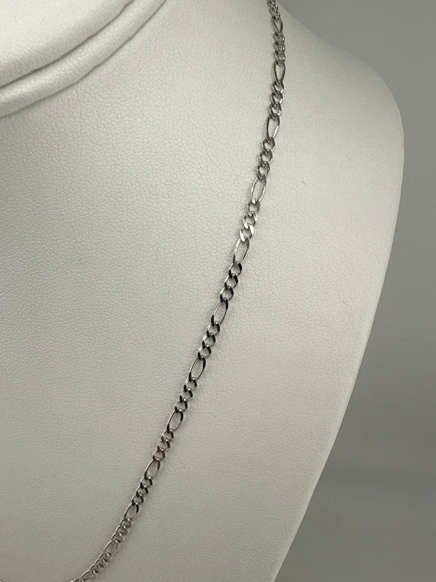 14k white gold Figaro link chain | 18 inches