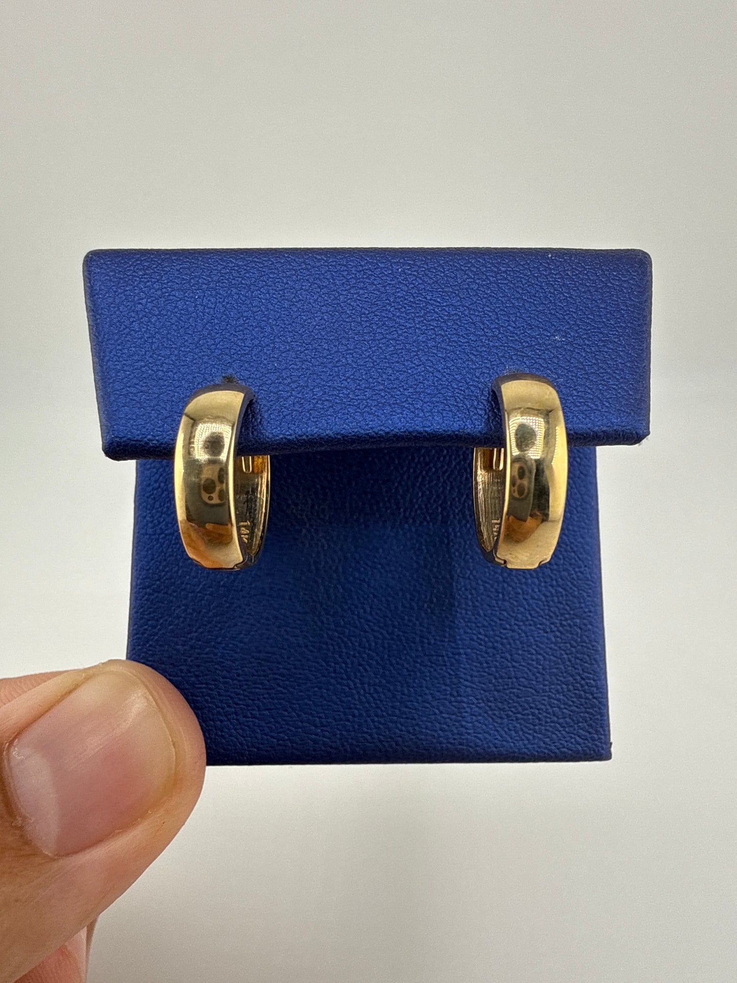 14k gold huggie earrings simple design