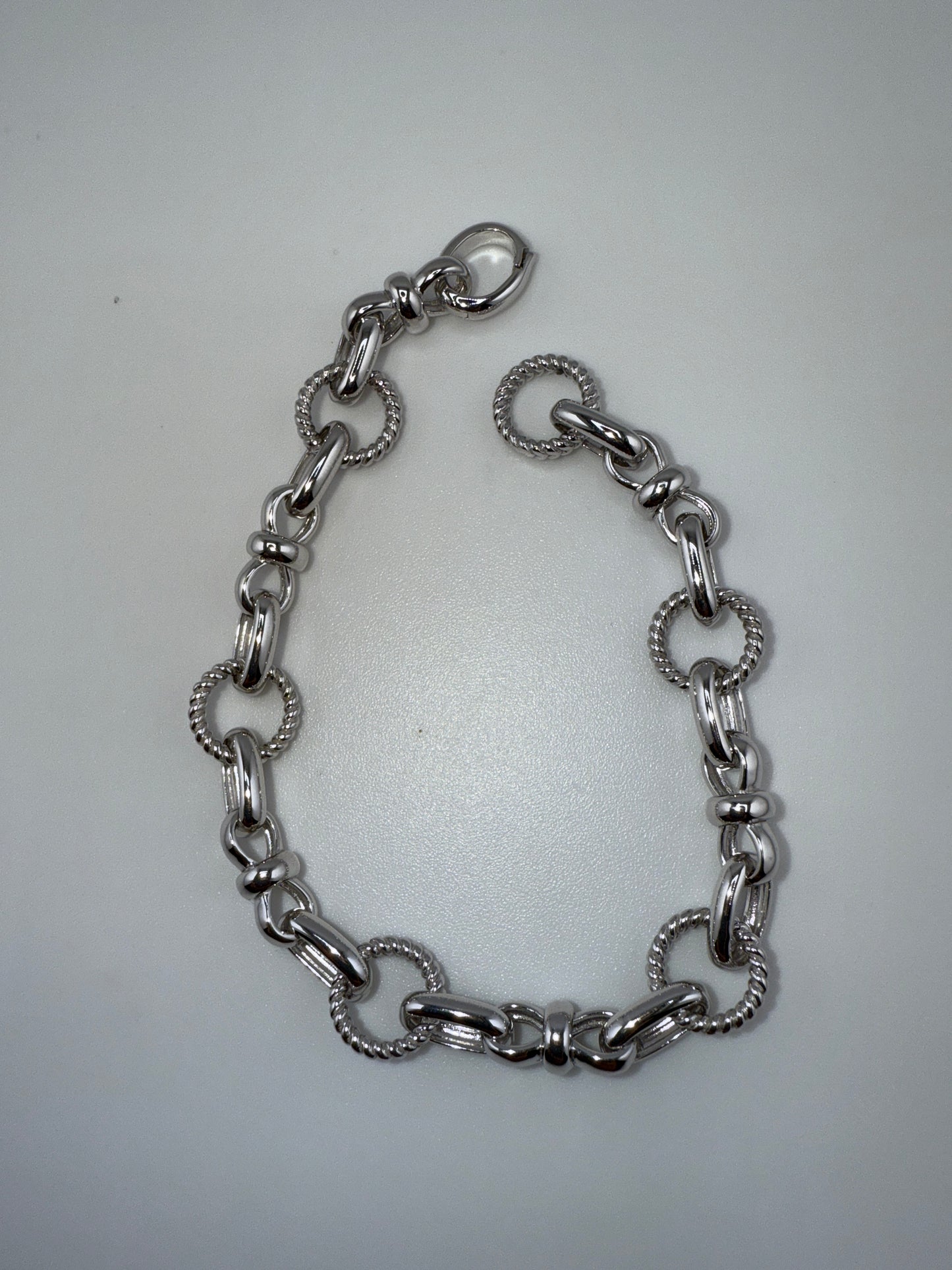 Sterling Silver Circle & Infinity Design Bracelet