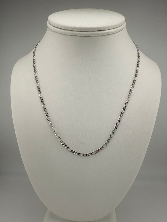 14k white gold Figaro link chain | 18 inches