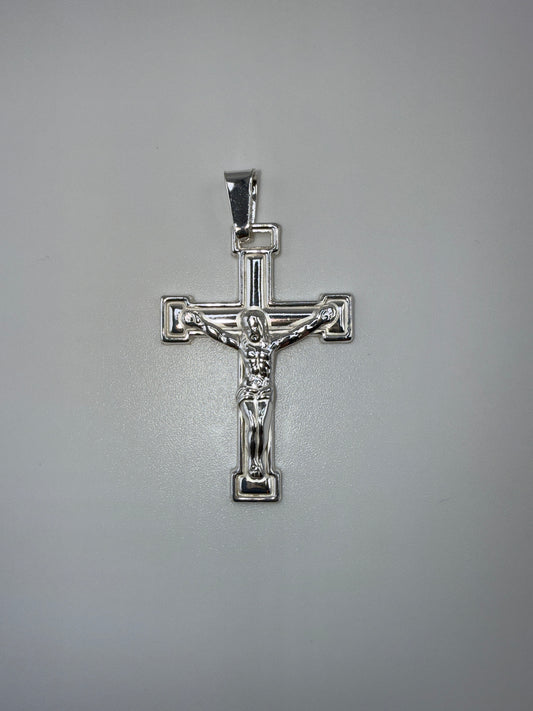 Sterling Silver Polished Crucifix Pendant