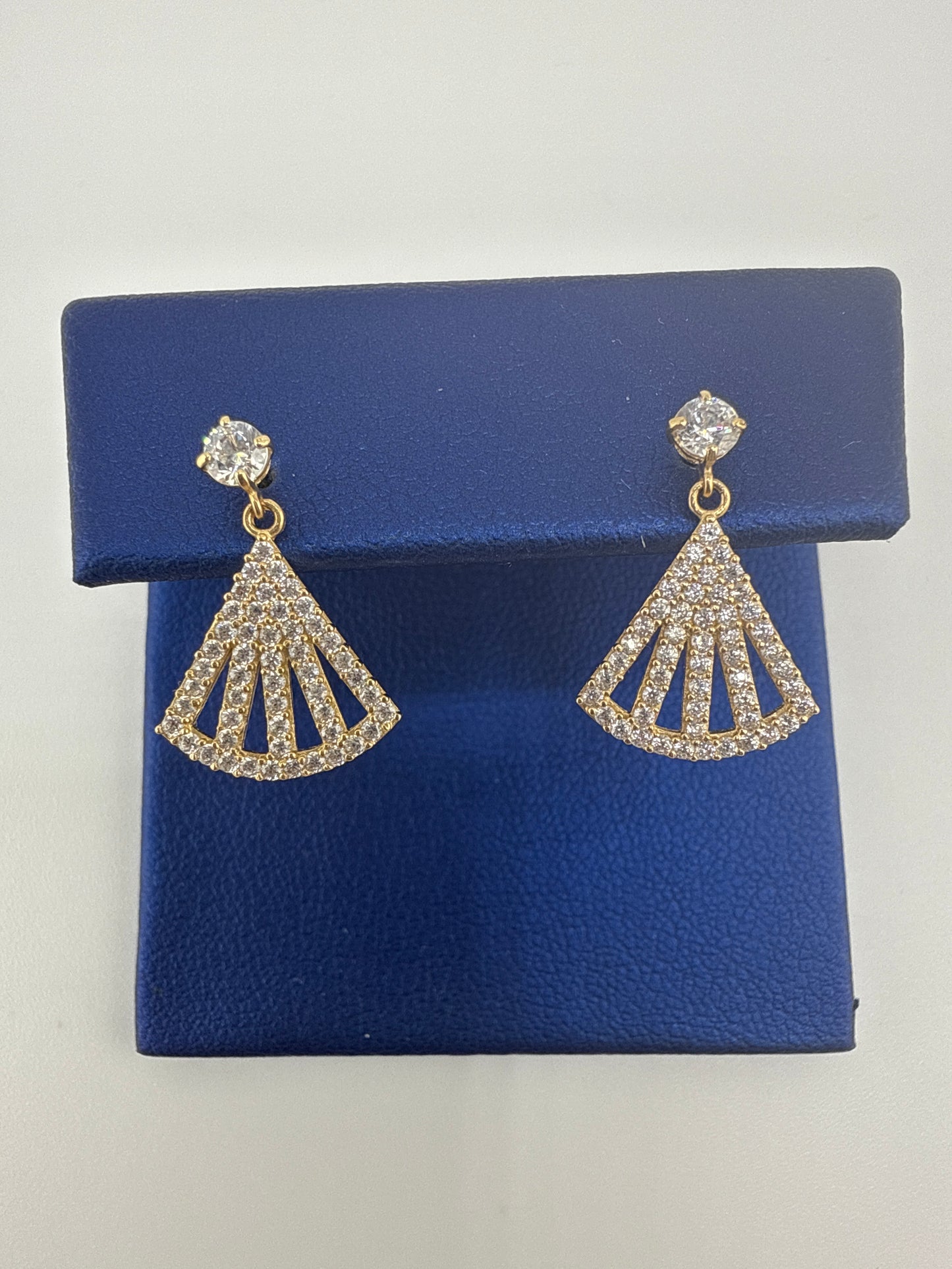 14k Gold and Zirconia Post Earrings