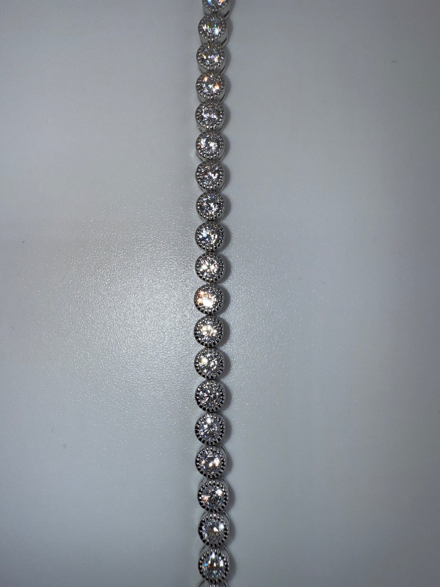 Sterling Silver, 4mm Round Zirconia Tennis Bracelet