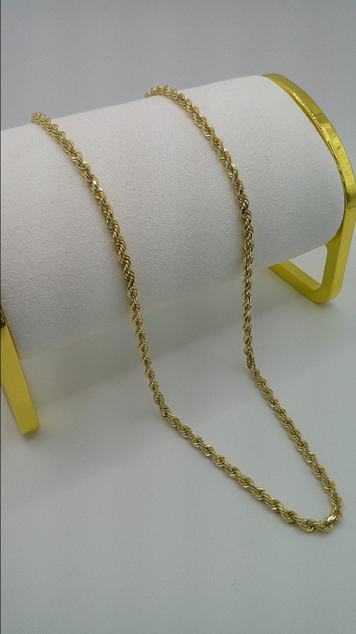 solid rope chain | diamond cut | 14k gold | 2.75 mm width | 24 inches length