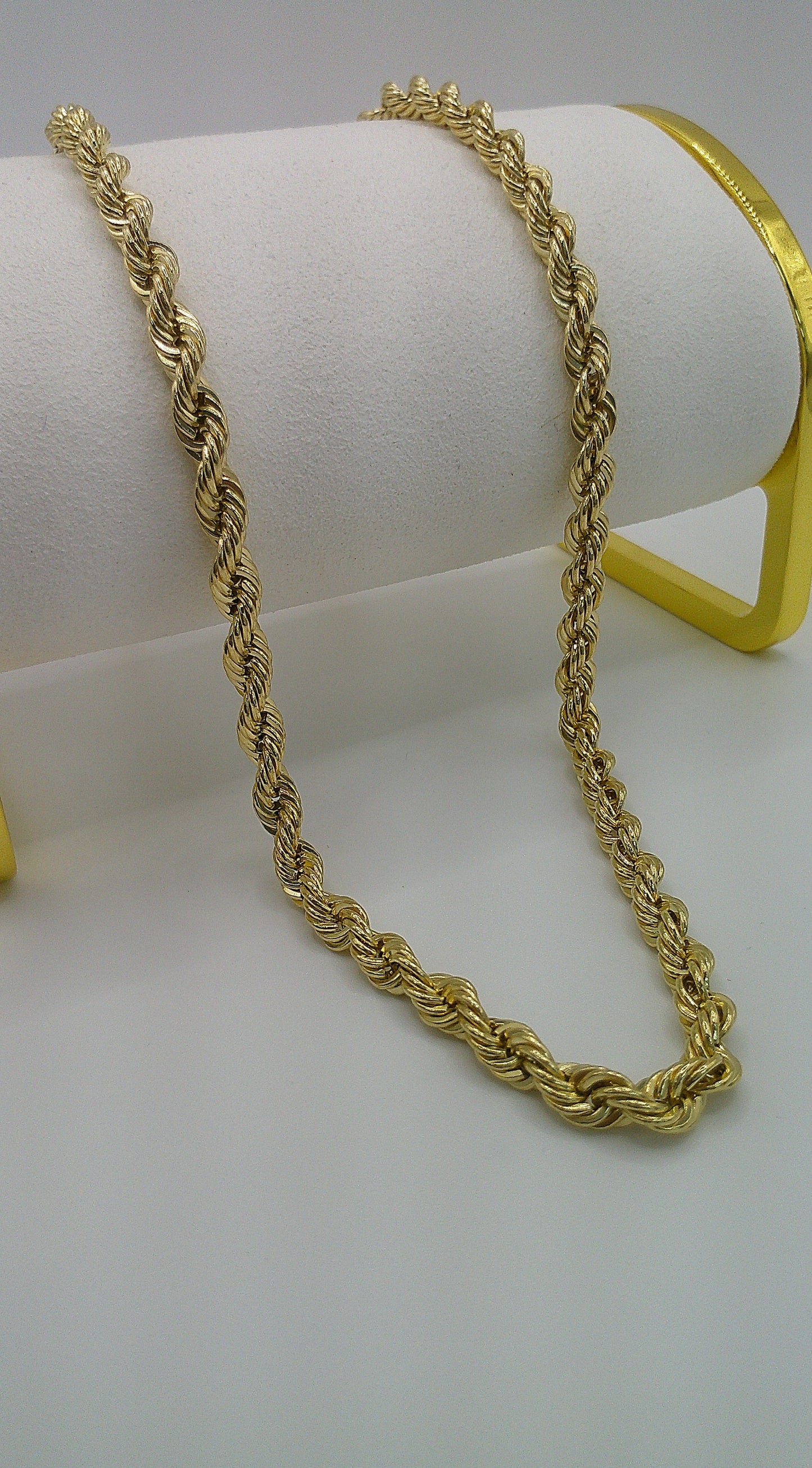 semi-solid rope chain | diamond cut | 14k gold | 4.50 mm width | 23 inches length