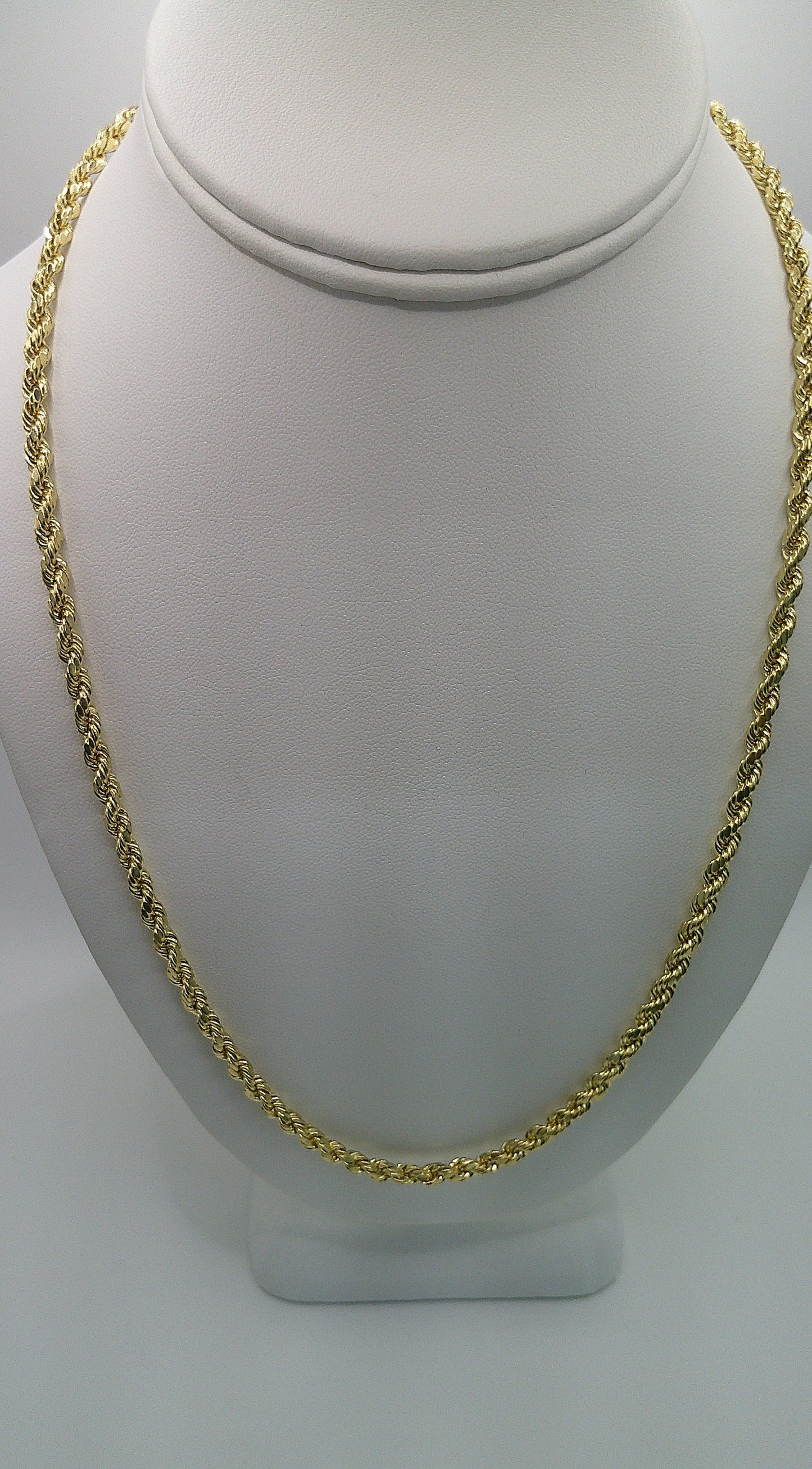 semi-solid rope chain | diamond cut | 14k gold | 4.00 mm width | 22 inches length