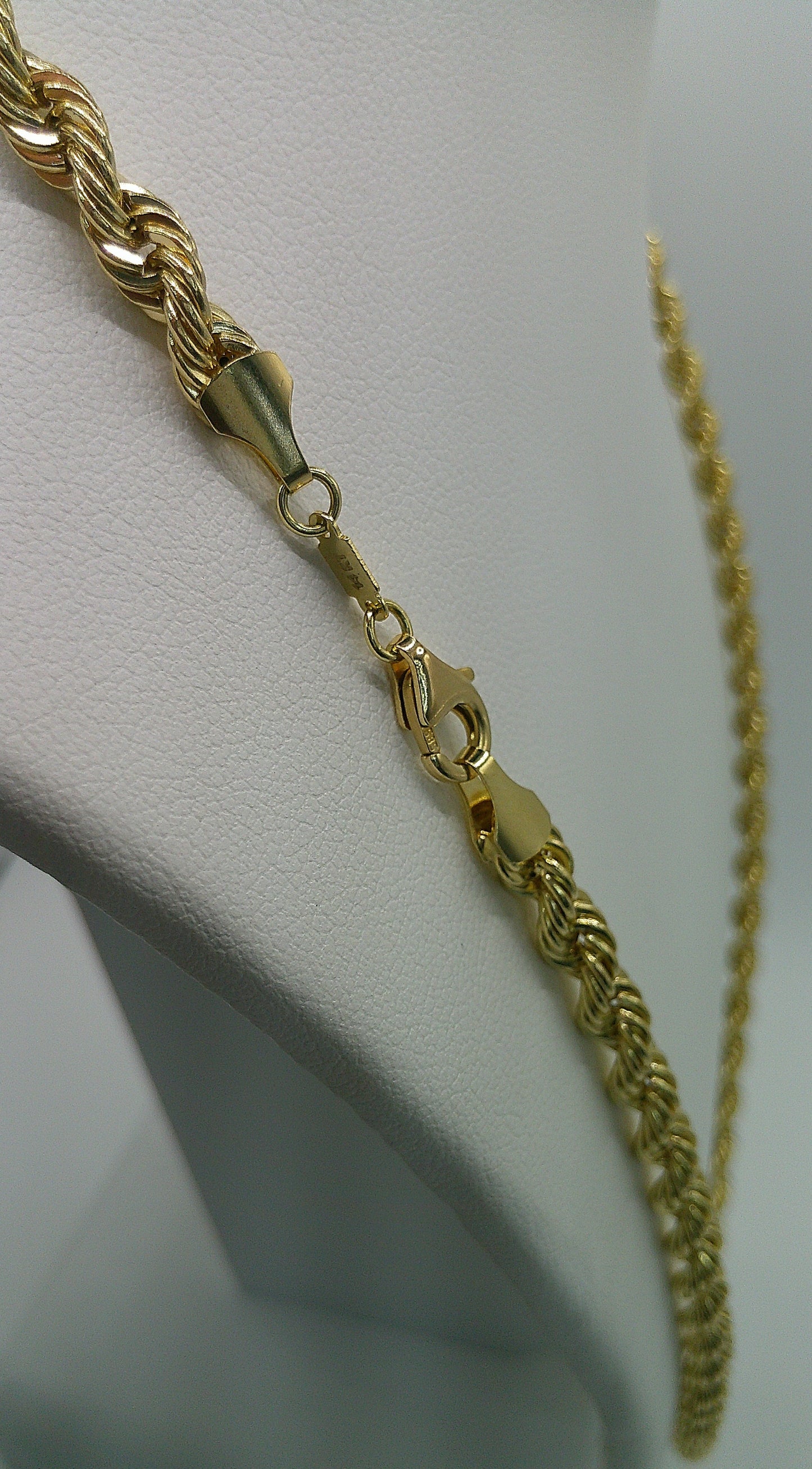 semi-solid rope chain | diamond cut | 14k gold | 4.50 mm width | 23 inches length