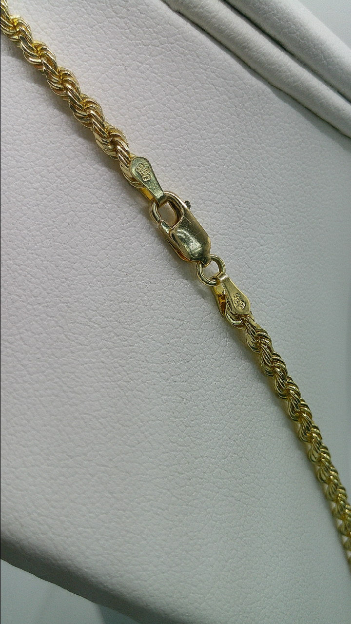 solid rope chain | diamond cut | 14k gold | 2.75 mm width | 24 inches length