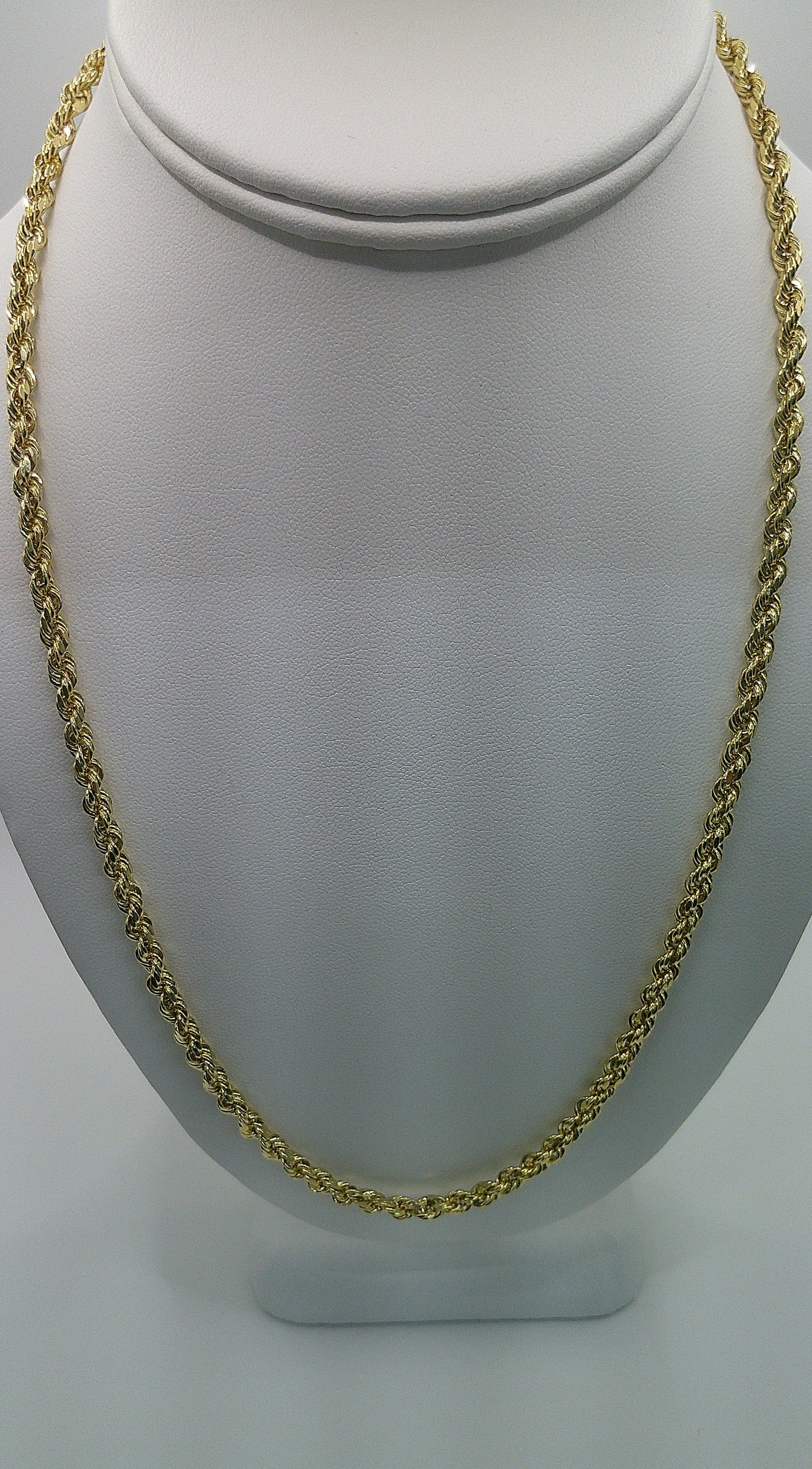 semi-solid rope chain | diamond cut | 14k gold | 4.50 mm width | 22 inches length