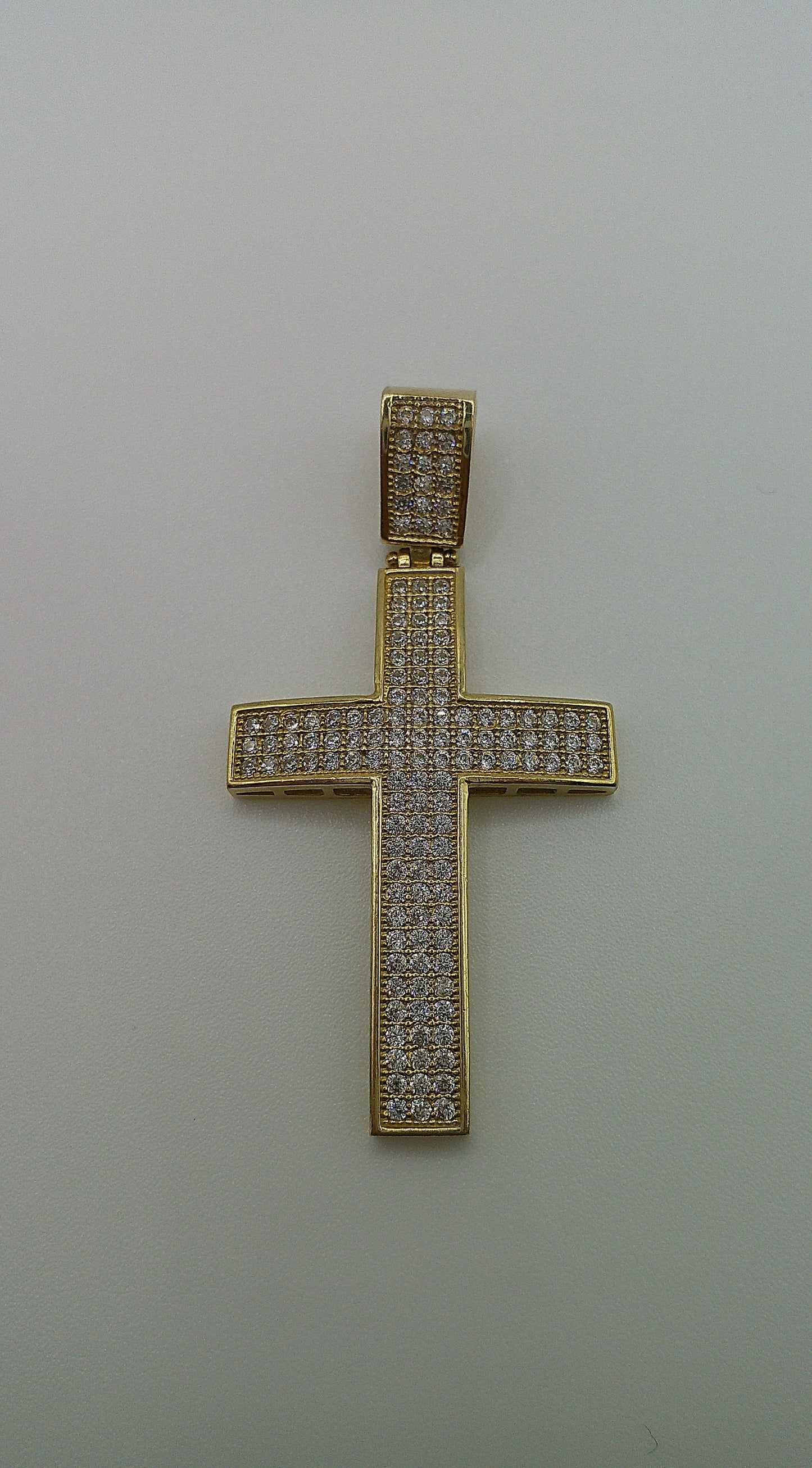 14k gold cross pendant | crucifix | zirconia | 4.7g