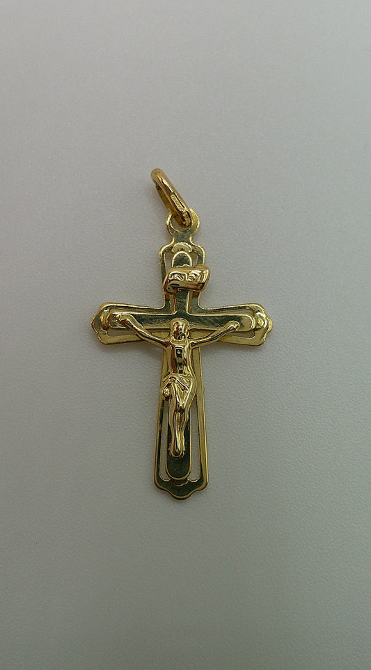 14k gold cross pendant | crucifix | 1.5g