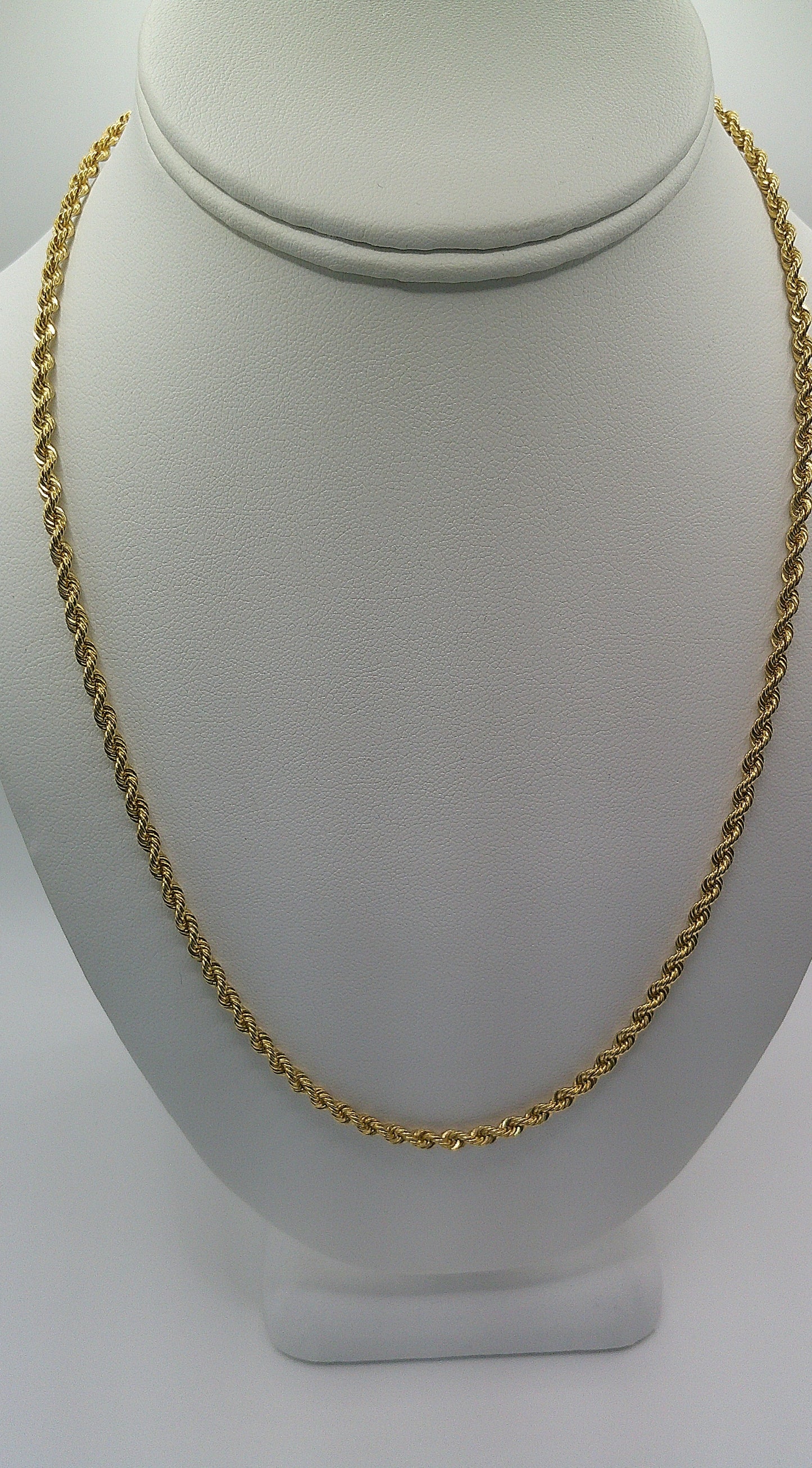 solid rope chain | diamond cut | 14k gold | 3.00 mm width | 21 inches length