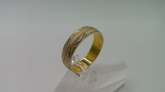 14k gold ring band | two-toned | granulated | size 11.5