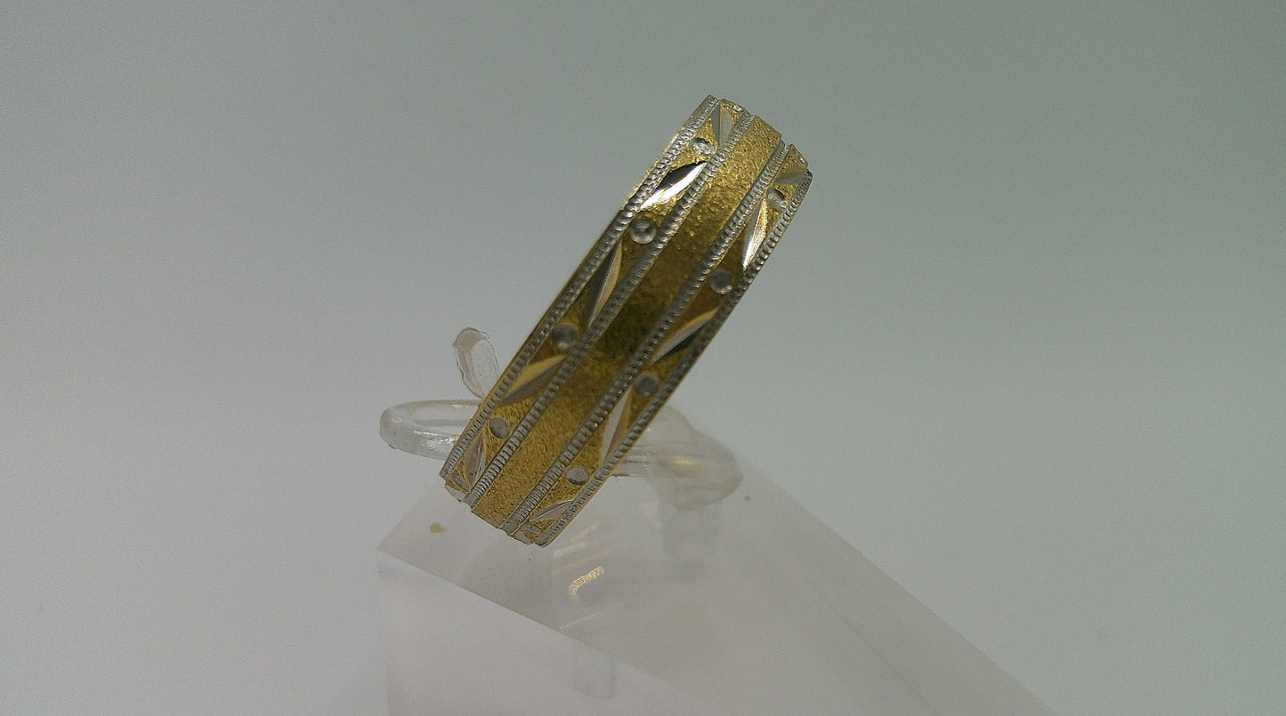 14k gold ring band | two-toned | granulated | size 11.5