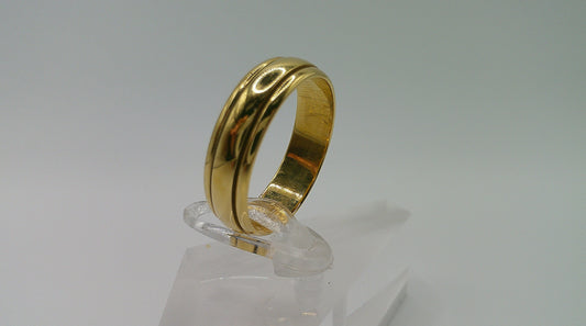 14k gold ring band | carved design | size 8