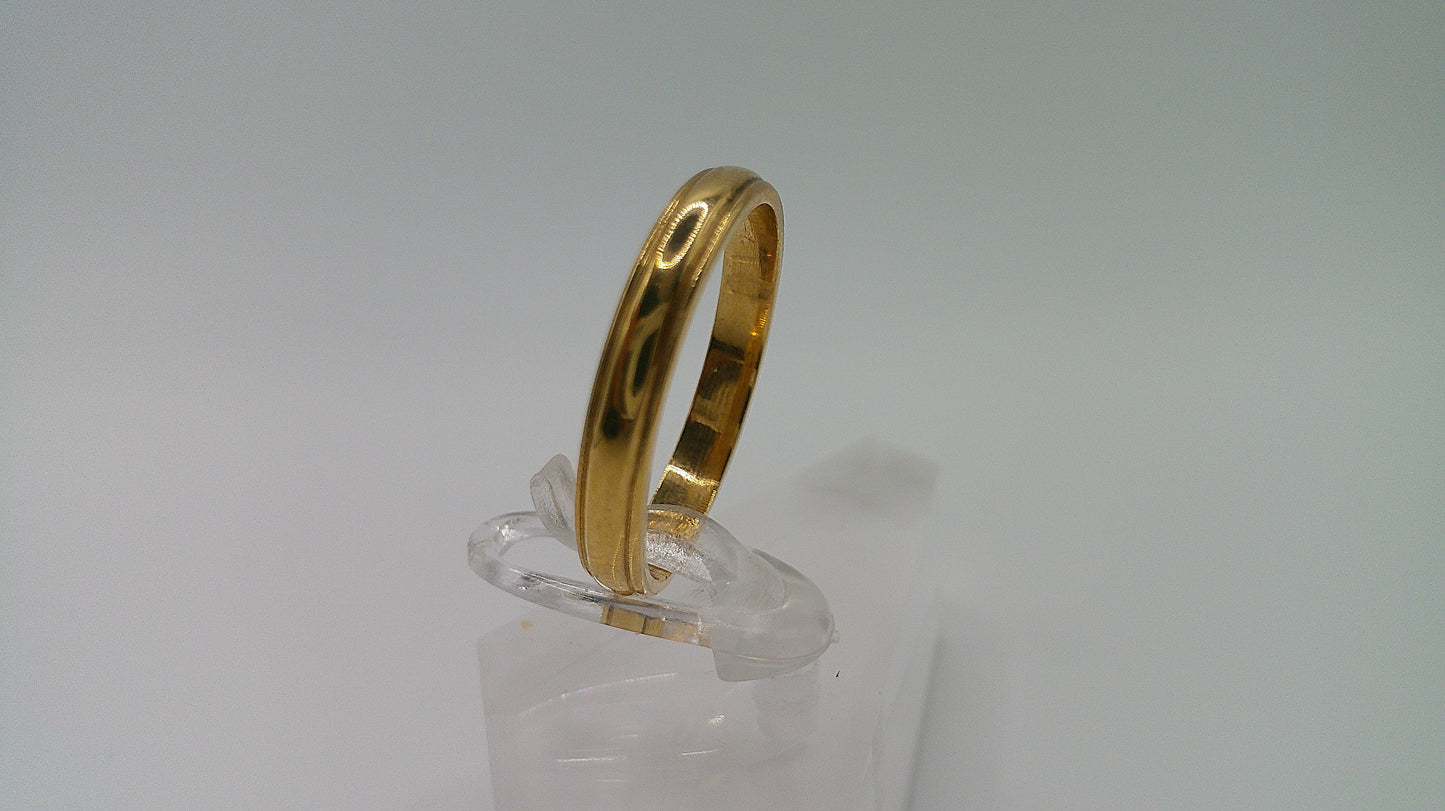 14k gold ring band | carved milgrain design | size 8