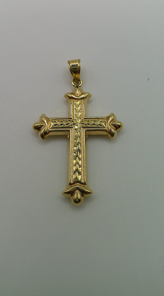 14k gold cross pendant | crucifix | 1.3g