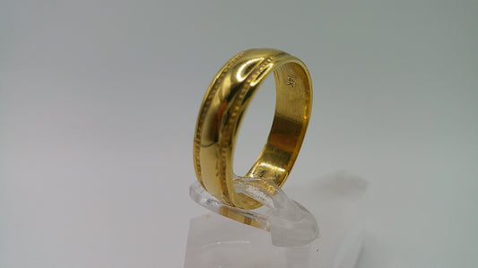 14k gold ring band | carved milgrain | size 9.5