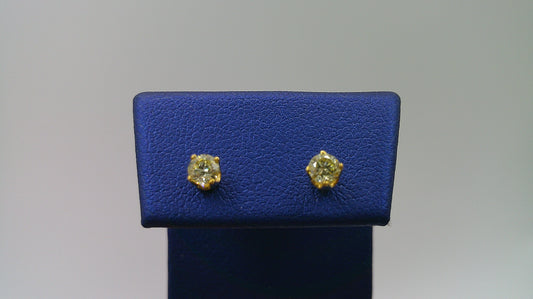 14k yellow gold diamond earring | pushback | 0.6 carat