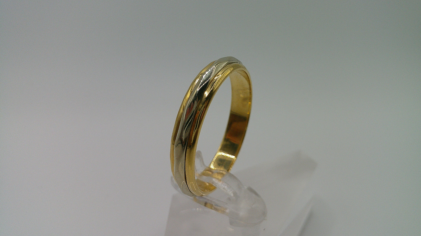 14k gold ring band | thin | two-toned | hammered finish | size 12