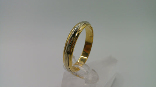 14k gold ring band | thin | two-toned | hammered finish | size 12