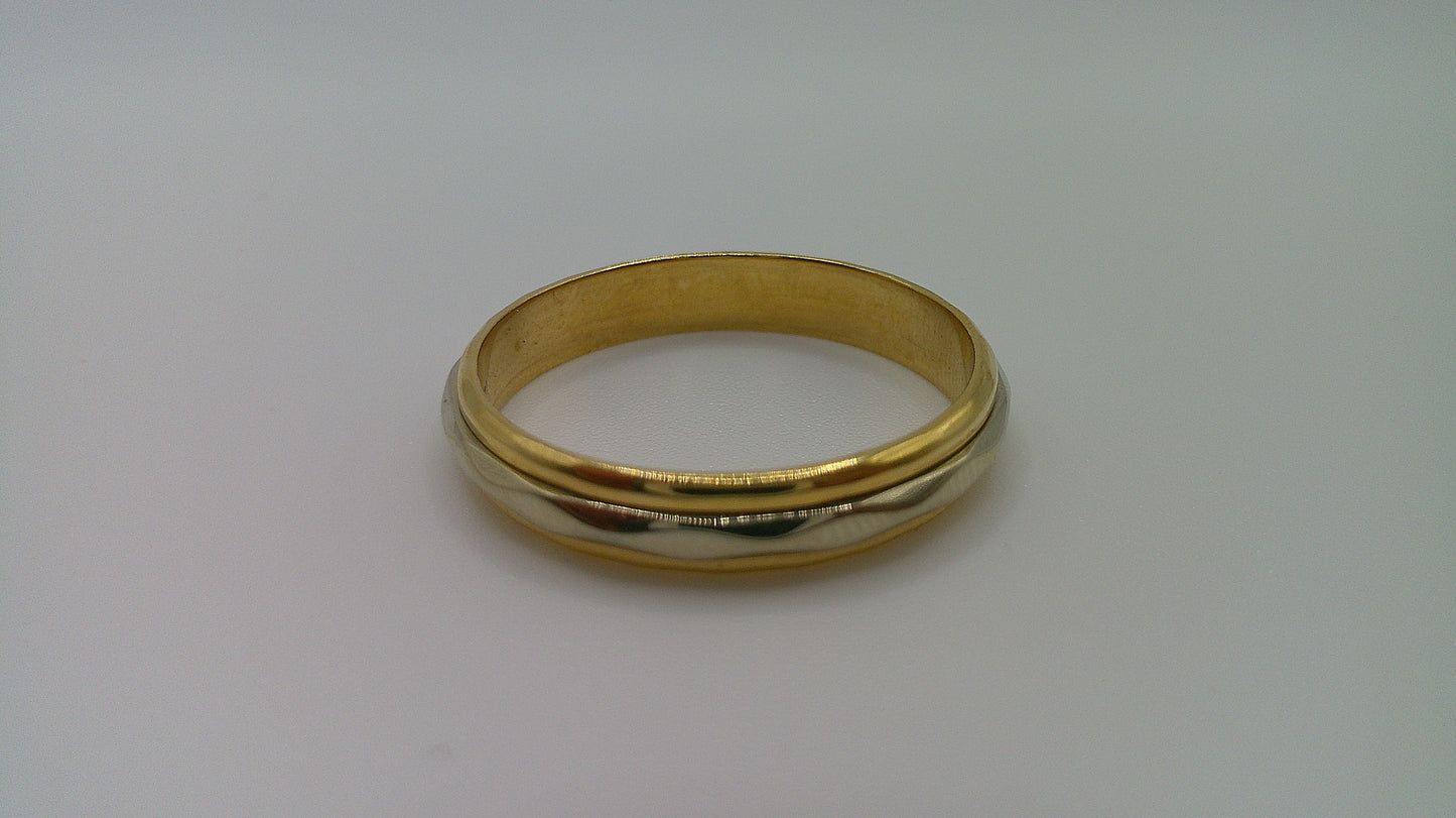 14k gold ring band | thin | two-toned | hammered finish | size 12