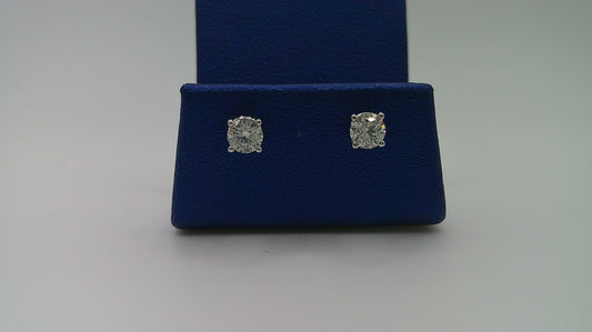 14k white gold diamond earring | pushback | 0.42 carat