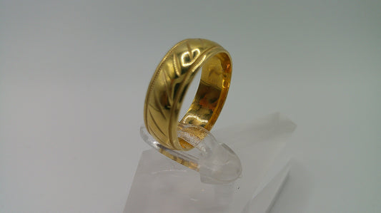 14k gold ring band | fancy carved milgrain | size 5